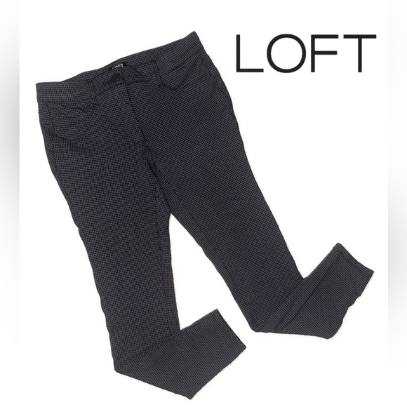 NWOT Loft size 2 Yoga dress pants 27” inseam black and gray checkered - Picture 1 of 7
